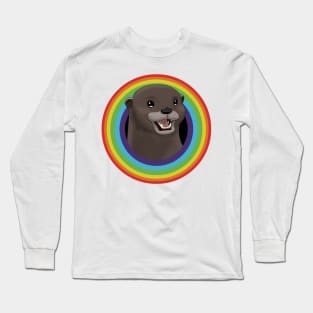 Rainbow Otter Long Sleeve T-Shirt